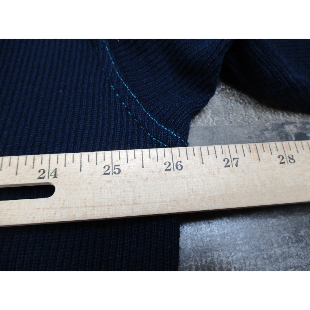 Vintage Burton Sweater Mens XL Size 54 Navy Blue V Neck Nautical Made in Italy - Picture 9 of 13